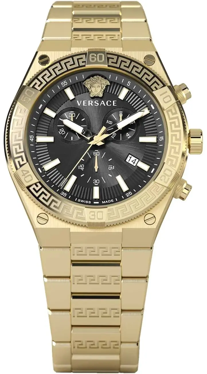 Versace Versace Herreklokke VESO00922 Sport Greca Sort/Gulltonet stål Ø46 mm