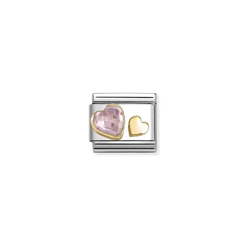 Nomination Pink Zirkonia & Gold Heart