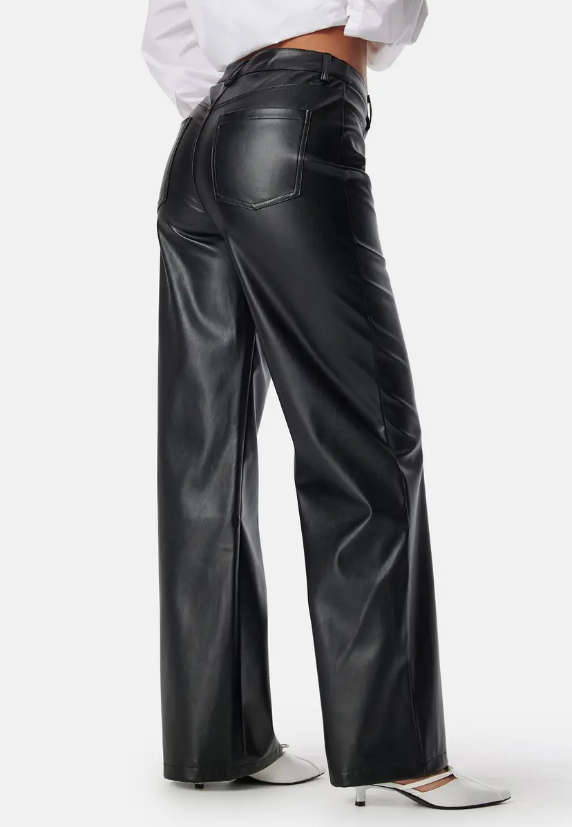 Bubbleroom Straight PU Trousers