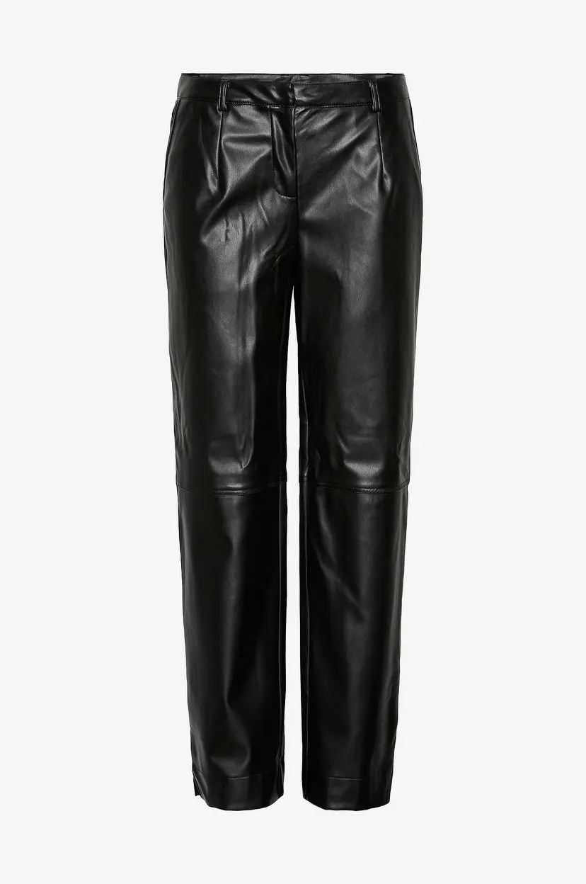 Pieces Bukser pcNeeth MW PU Pants - Svart