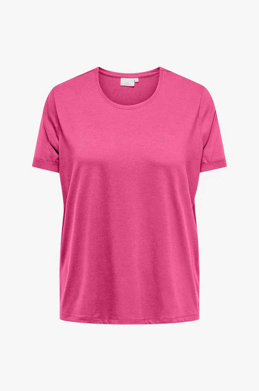 Only Carmakoma Topp carMoster S/S Fold UP Top Jrs - Rosa