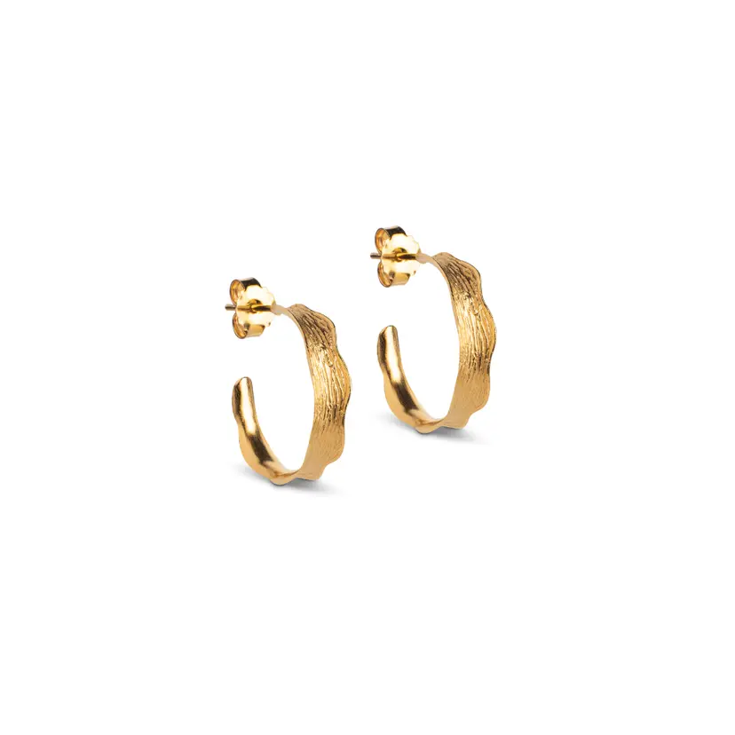 Enamel Enamel - Ane Small Hoops i forgyldt messing - E289GB
