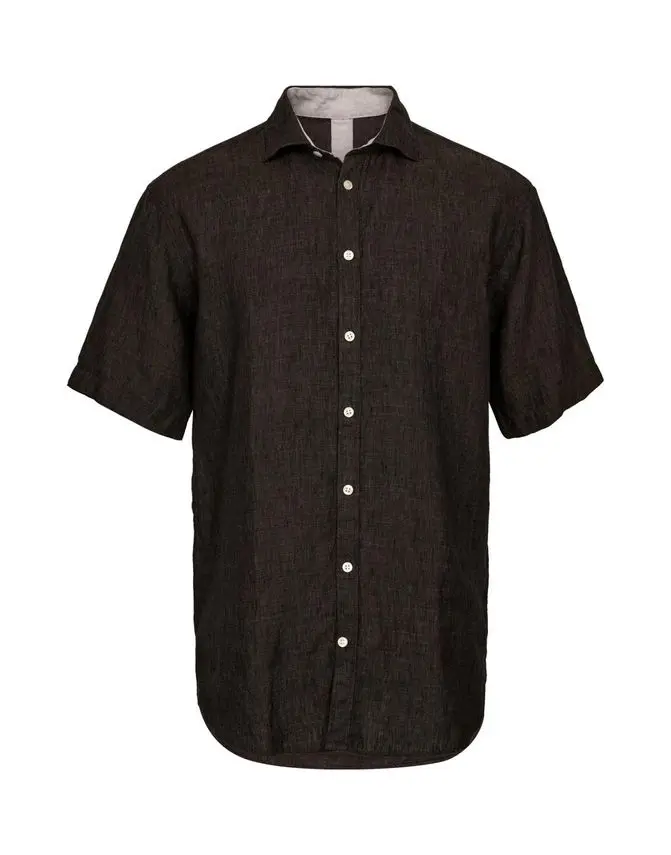 Gino Marcello Linen blend shirt s/s modern fit