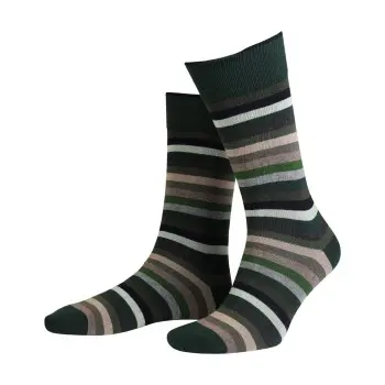 Amanda Christensen Amanda Christensen Strømper True Block Stripe Ankle Sock Svart/Grønn Str 39/42