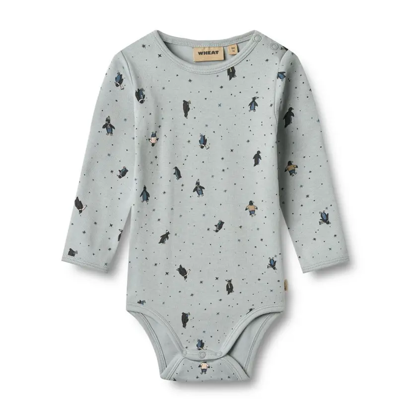 Wheat Wheat, Body L/S Berti, Baby, Soft Rain Penguins