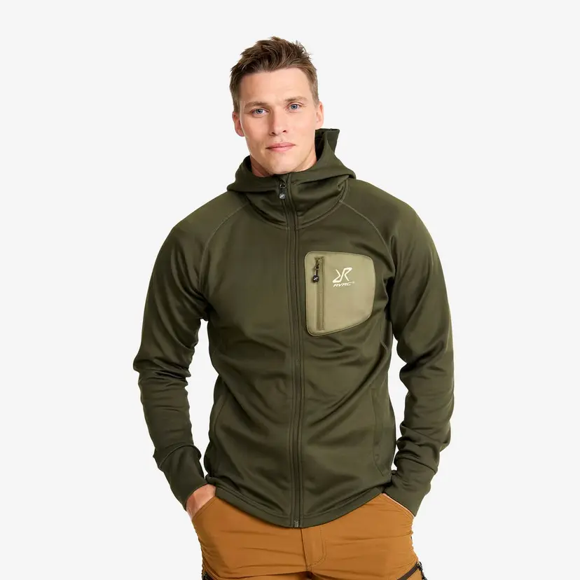 RevolutionRace Evolution Stretch Fleece Hoodie Herre Forest Night
