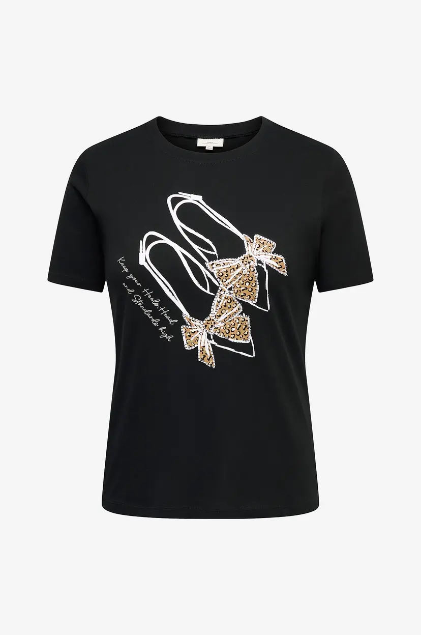 Only Carmakoma T-skjorte Carbeau S/S O-Neck Jeans Tee Jrs - Svart