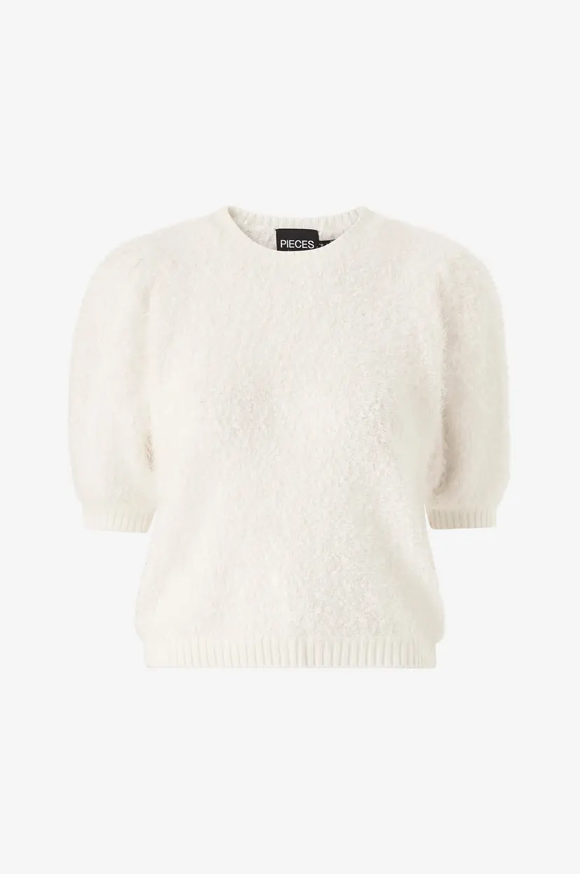 Pieces Genser pcFee SS O-neck Knit - Hvit