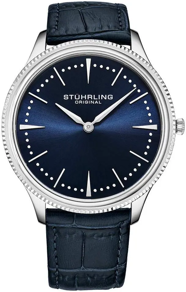 Stührling Original Stührling Original Herreklokke 3984.2 Symphony Blå/Lær Ø41 mm