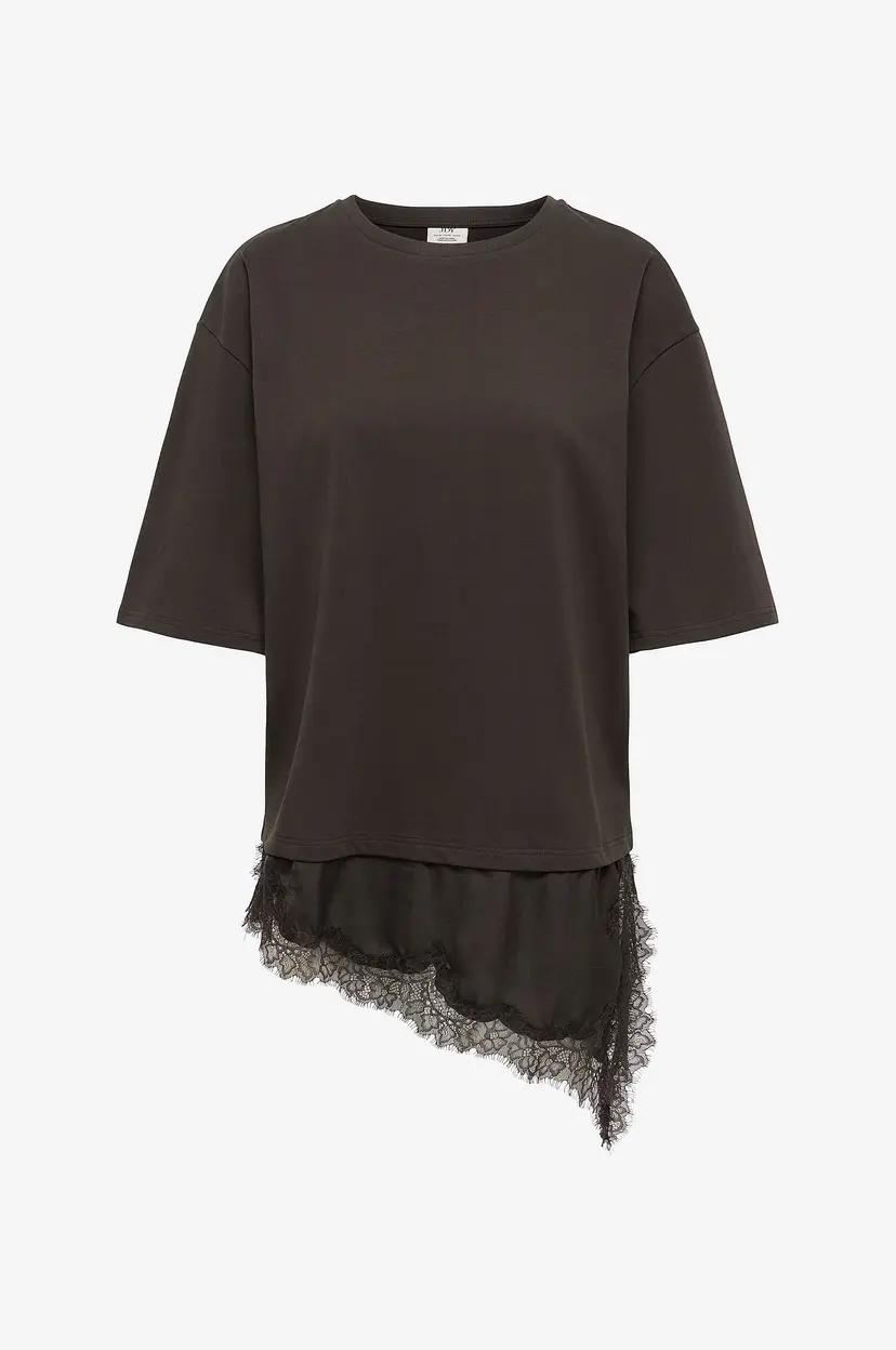 JDY Topp Jdyalma 2/4 Lace Detail T-Shirt Jrs - Brun