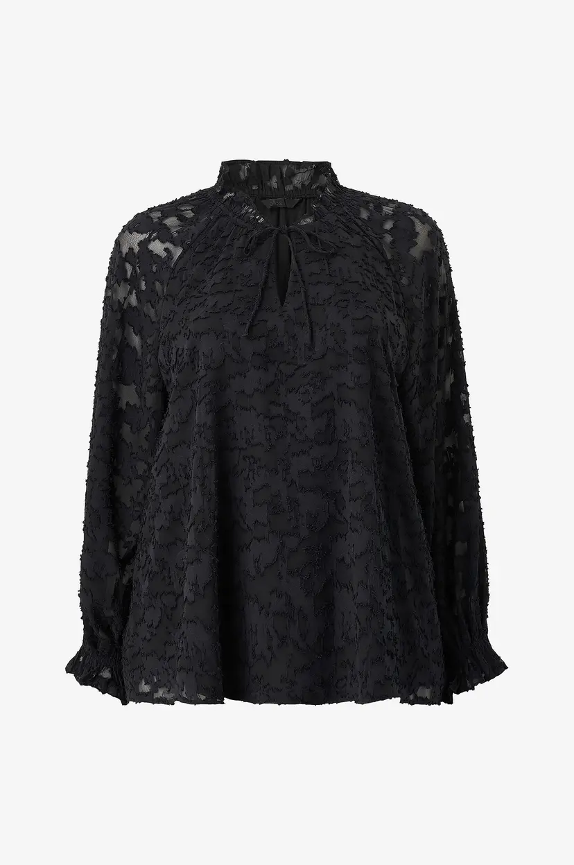 Ellos Plus collection Bluse med struktur - Svart