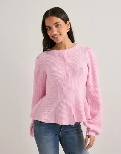 Pieces Pieces - Rosa - Pcsilly Ls Puff Knit Cardigan Noos