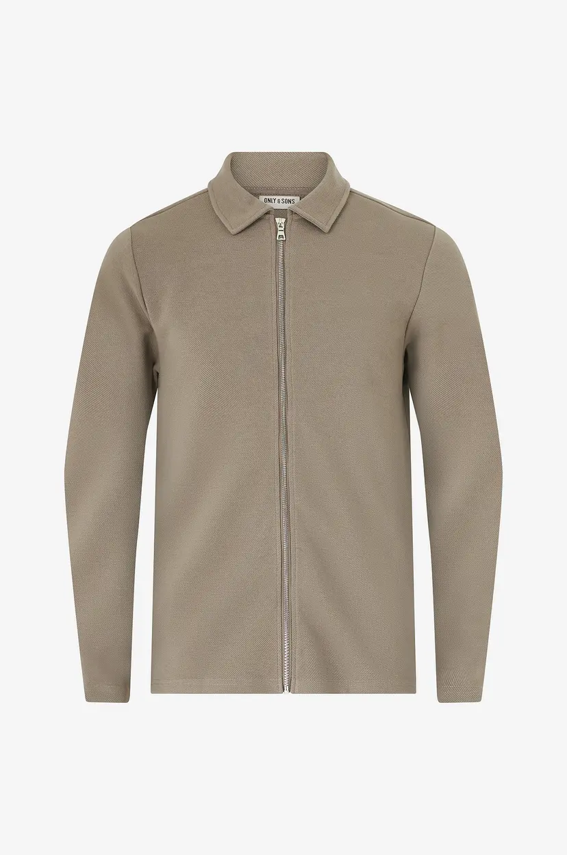Only & Sons Overtreksskjorte onsNewkodyl Reg Zip Sweat VD - Beige