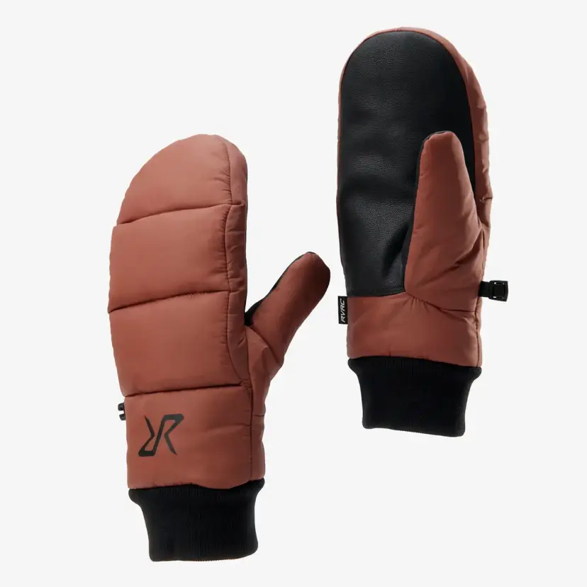 RevolutionRace Puffer Mittens Unisex Pink Mahogany