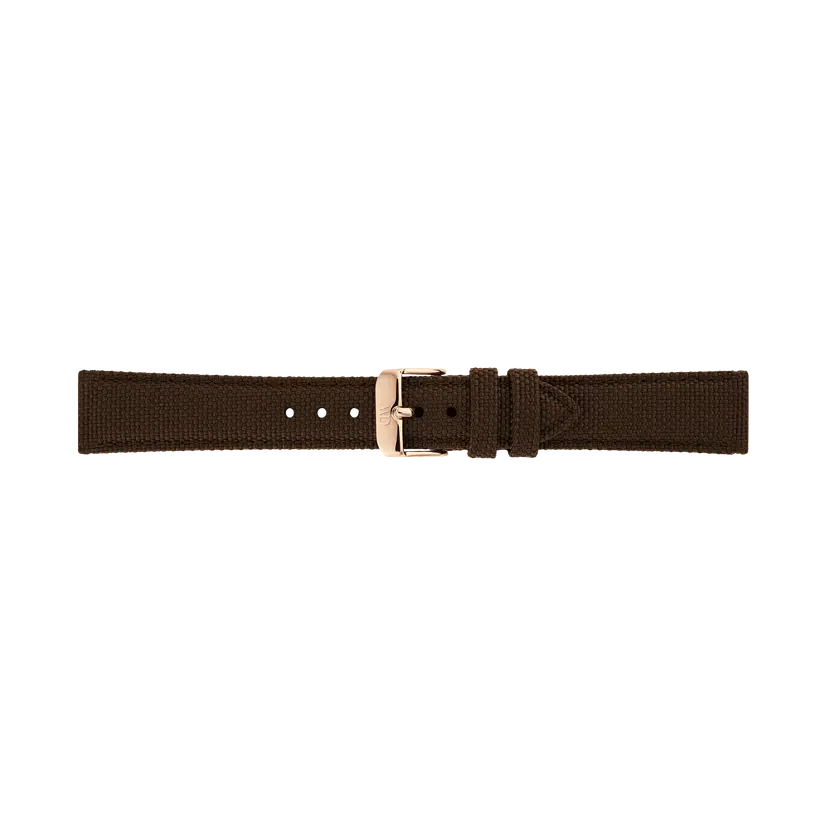 Daniel Wellington Rose Gold Strap Brown Canvas | DW