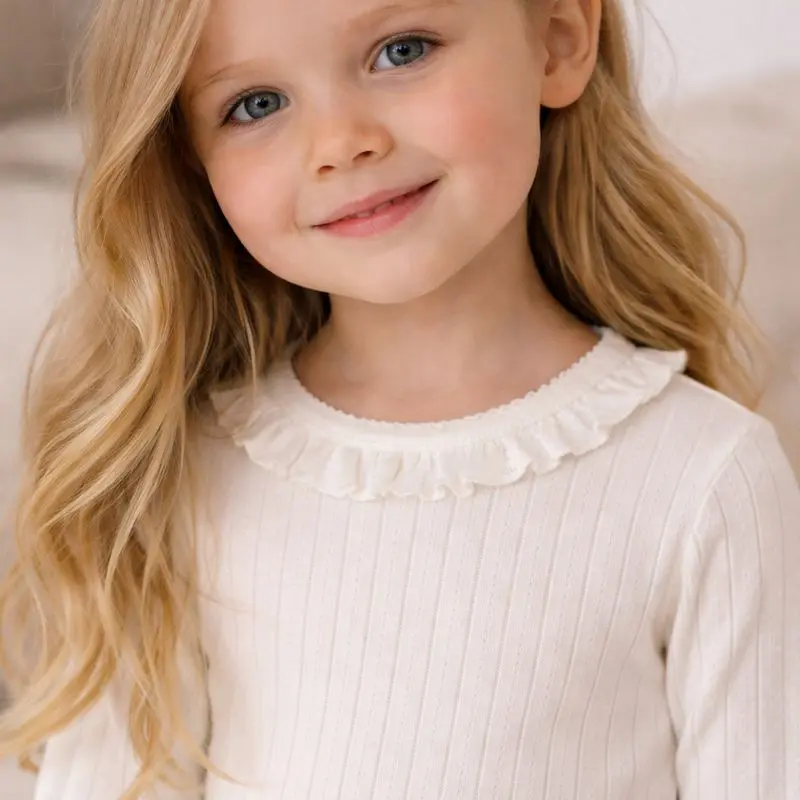 Lil`Atelier Trøye m. krage "Rachel" Coconut Milk