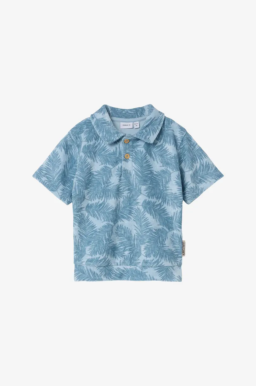 NAME IT Skjorte nmmFrede Nreg Terry SS Polo Box i frotté - Blå