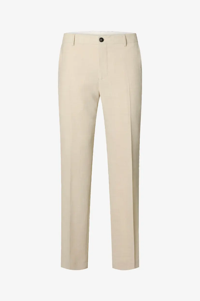 Selected Men Bukser slhSlim-Oasis Linen Trs B - Hvit