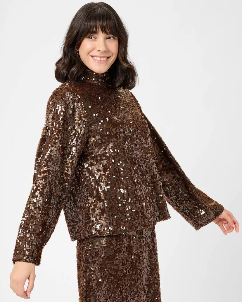 Kaffe Paljettopp Ziggy Sequin