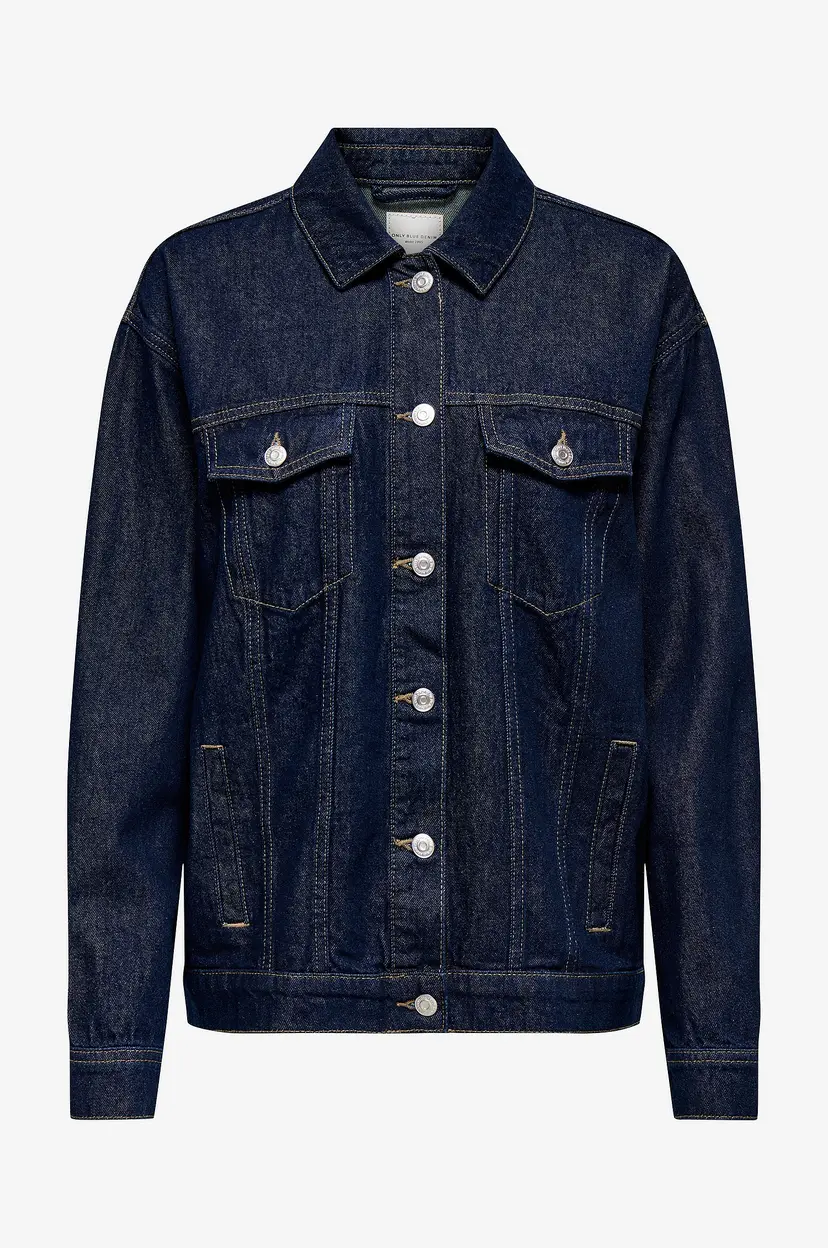 Only Carmakoma Denim jakke carOcean L/S Oversize Jkt Dnm - Blå