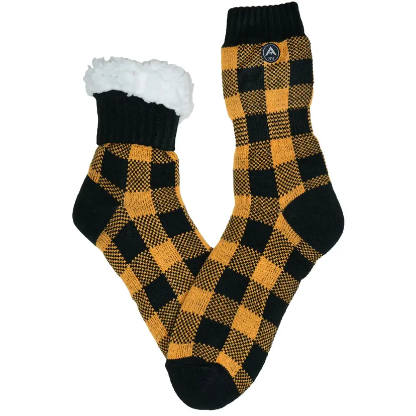 Avignon Avignon Herr Heat Max Sock Checked Yellow Multicolour