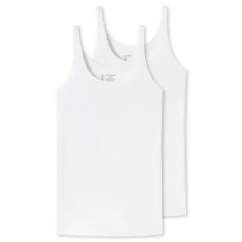 Schiesser Schiesser 2P 95-5 Organic Cotton Top Hvit bomull 38 Dame