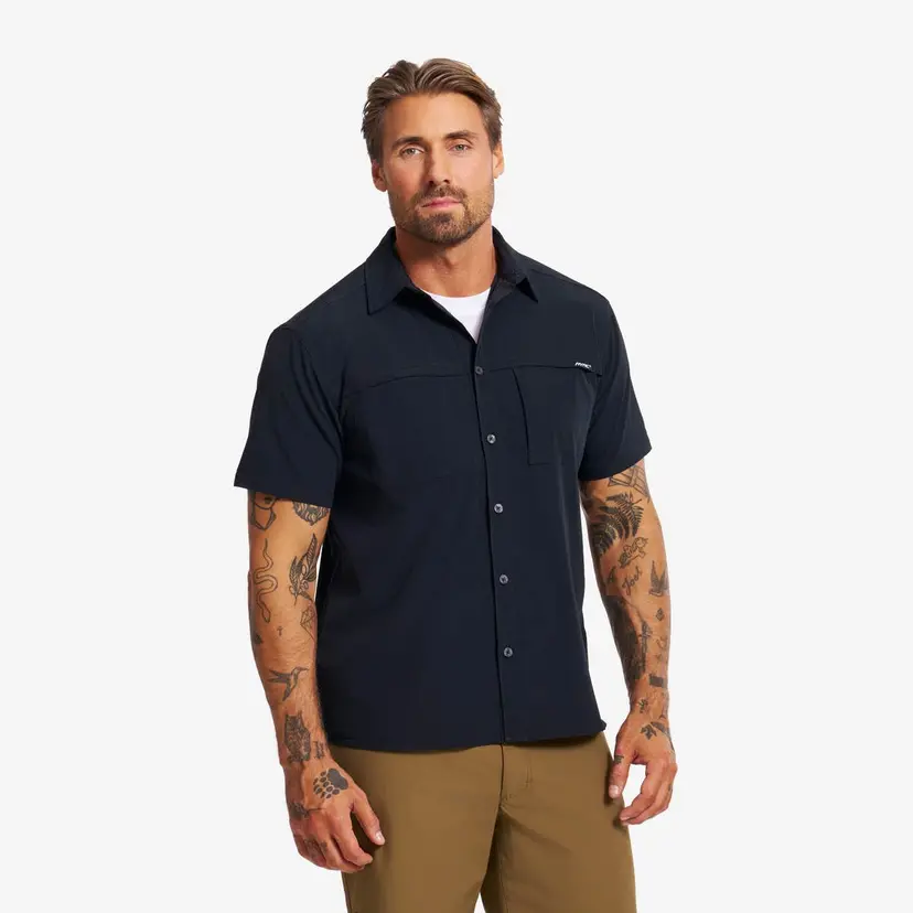 RevolutionRace Gradient Pro UV Short Sleeve Shirt Herre Black