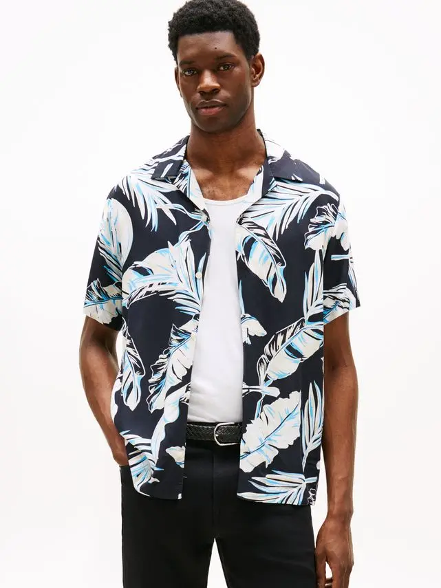 Tommy Hilfiger LIGHTWEIGHT LEAF AOP SS SHIRT