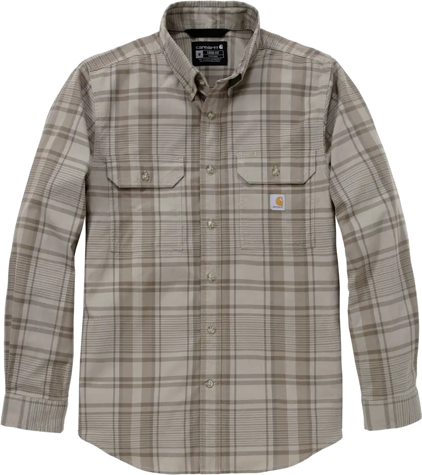 Carhartt Carhartt Men's Fort Loose Ls Plaid Shirt Gray Dunes