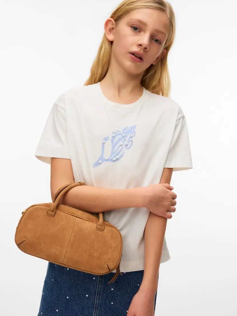 Vero Moda Girl Vero Moda Girl Palma T Skjorte Regular Fit Snow White Shell (146/152)