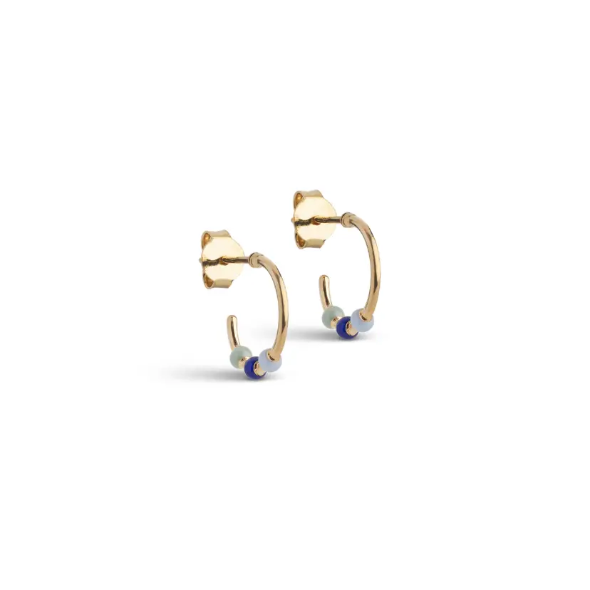 Enamel Enamel - Lola Small Earthtone Hoops i forgyldt messing - E495GB-Earthtone