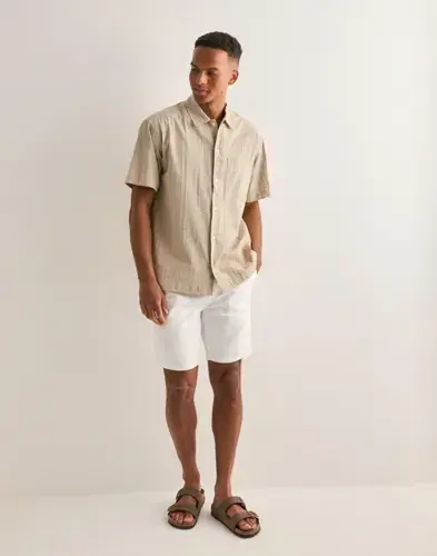 Jack & Jones Jack & Jones Jprcceaston Seersucker S/S Shirt Ln Kortermede skjorter Beige