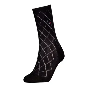 Tommy Hilfiger Tommy Hlfiger Women Premium Argyle Socks Strømper Svart Str 35/38 Dame