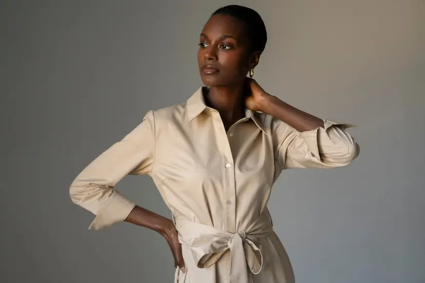 The Shirt Company RONNIE DRESS - Sand, Cotton - Chino