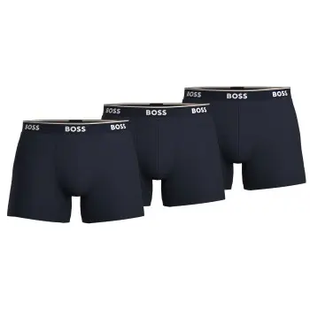 BOSS BOSS 3P Cotton Stretch Boxer Brief Long Mørkblå bomull XX-Large Herre