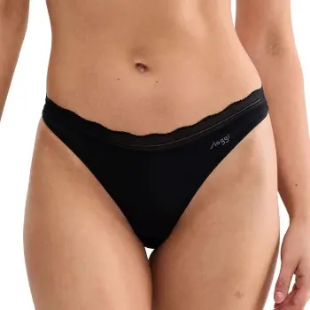 Sloggi Sloggi Truser 2P GO Blush String Svart polyamid X-Small Dame