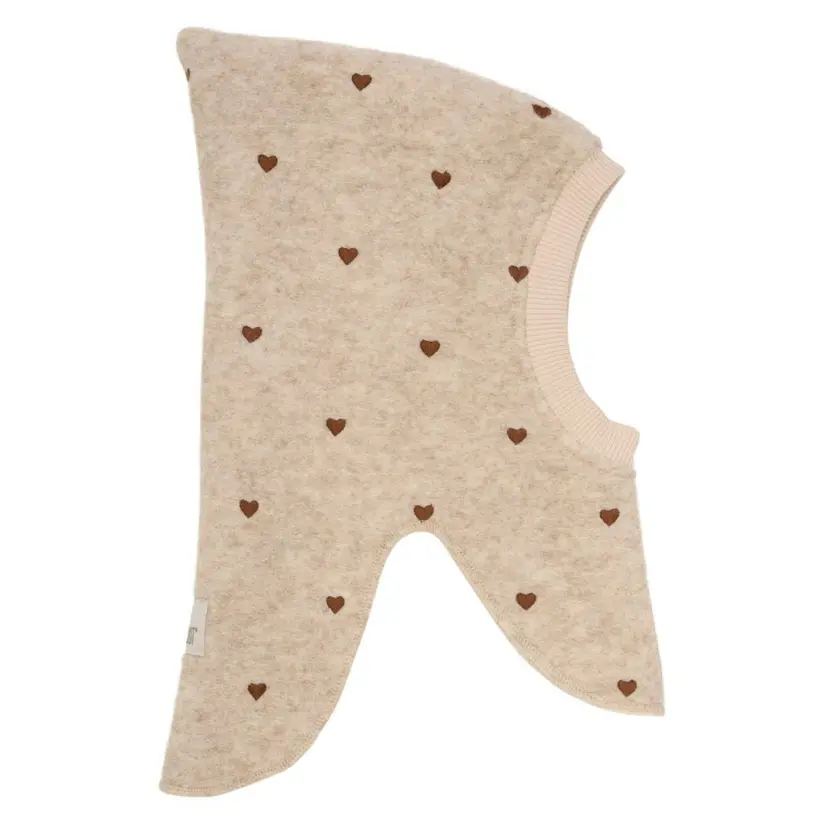 Huttelihut Huttelihut - Balaclava Ull Broderte Hjerter Sand Melange