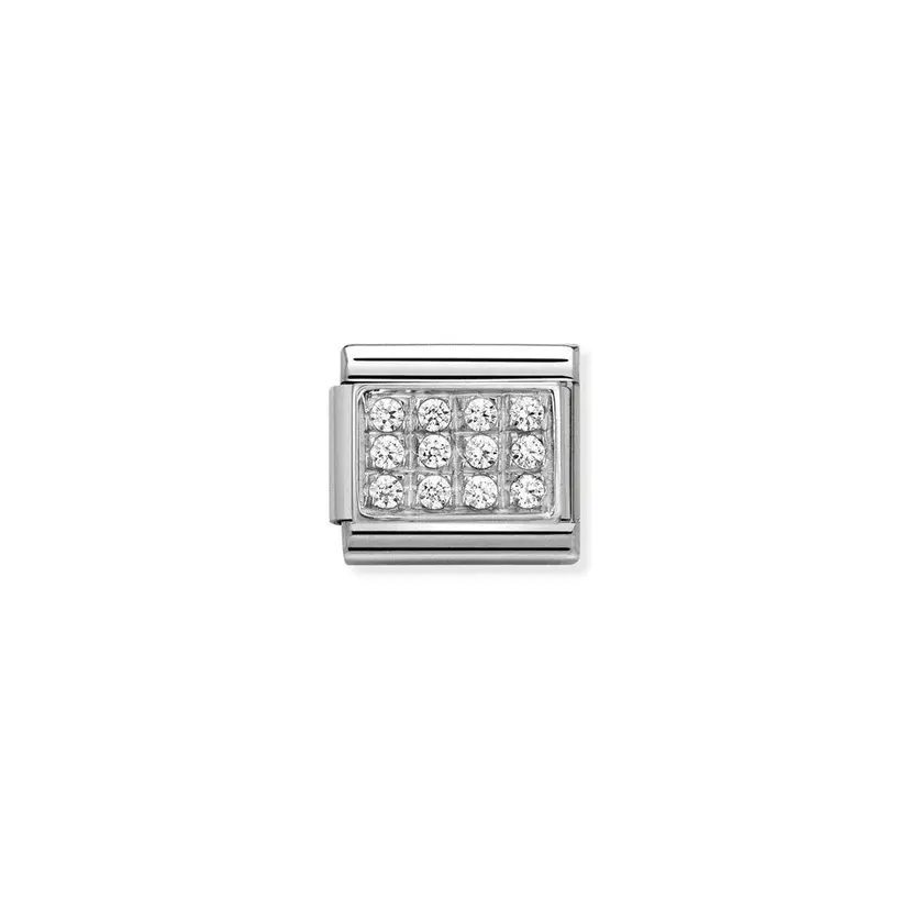 Nomination Pave Cubic Zirconia White Silver