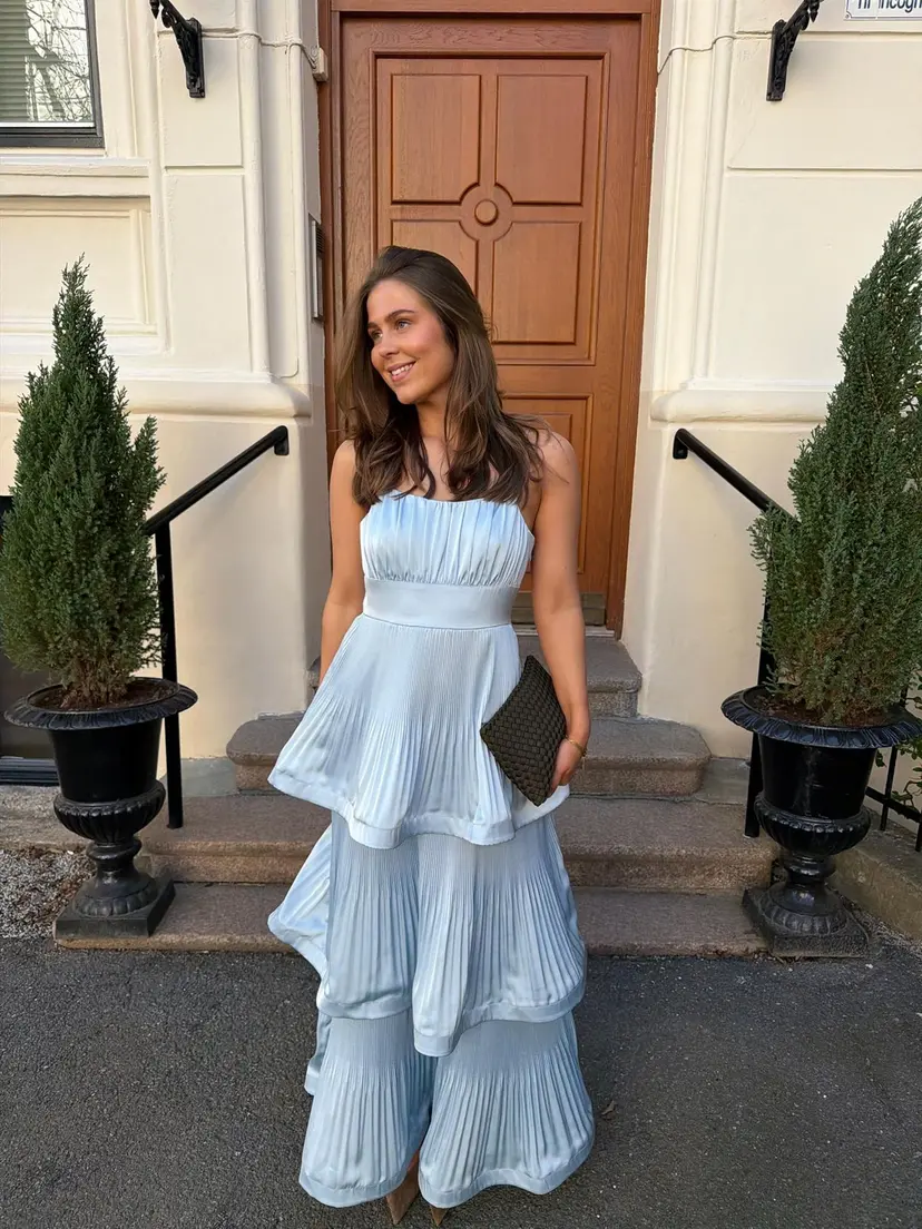 Kayani Chloe Wave Gown Dress - Sky Azure