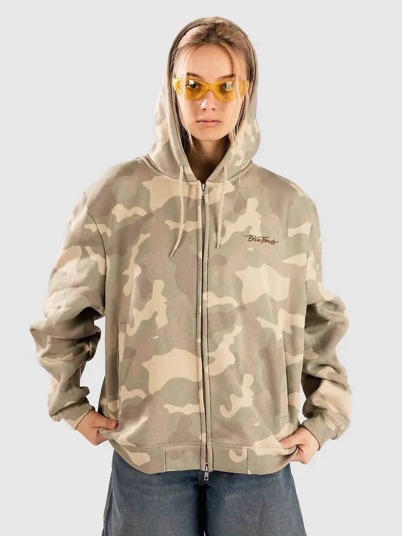 Blue Tomato Blue Tomato Washed Camo Hettegenser med glidelås oransj