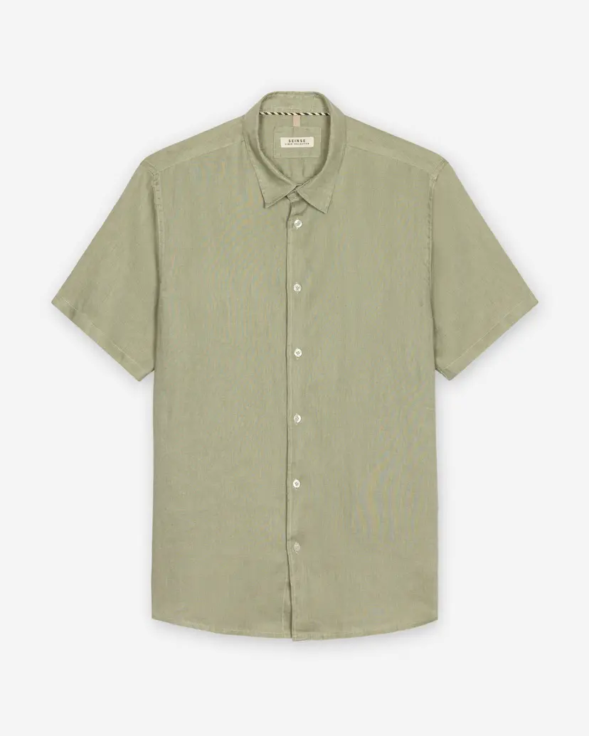 Seinse Seinse CE1083SS Green Camisa de linho manga curta