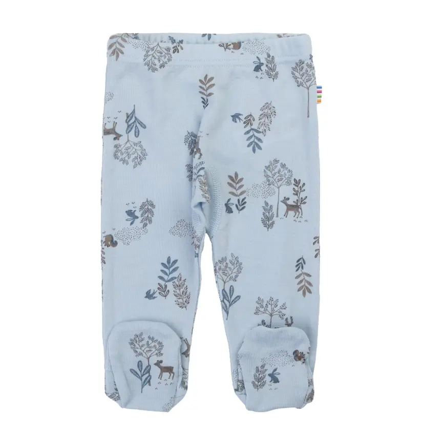 Joha Leggings med fot i ull/silke «Deer» Blå