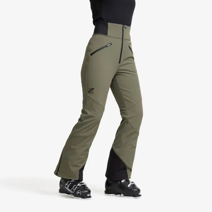 RevolutionRace Raise Softshell Ski Pants Dame Kambaba Green
