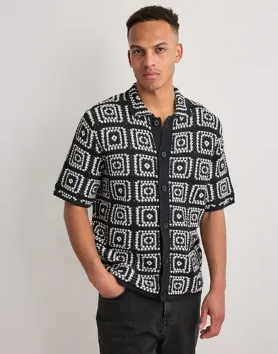 Only & Sons Only & Sons Onsbart Rlx 5 Ss Shirt Knit Kortermede skjorter Svart