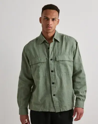 Only & Sons Only & Sons Onscaiden Ls Overshirt Linen Blend Overshirts Grønn