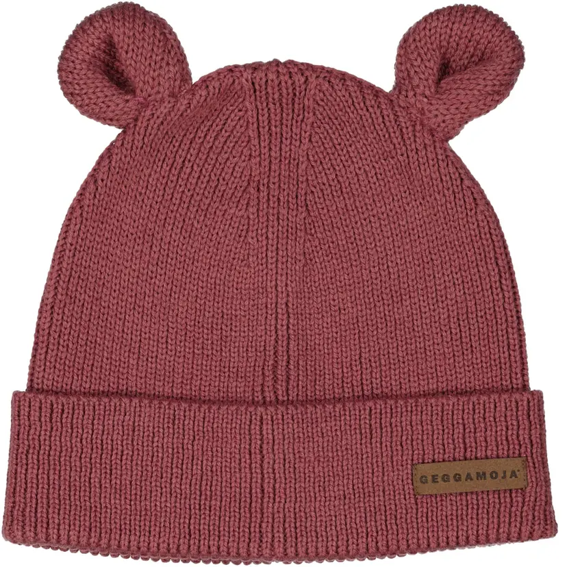 Geggamoja Stickad mössa Öron Rose - 10m-2 år