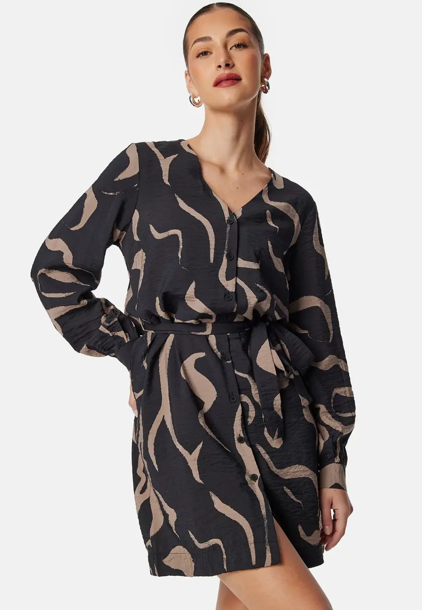 Object Collectors Item Objjacira L/S V-NECK SHORT DRESS