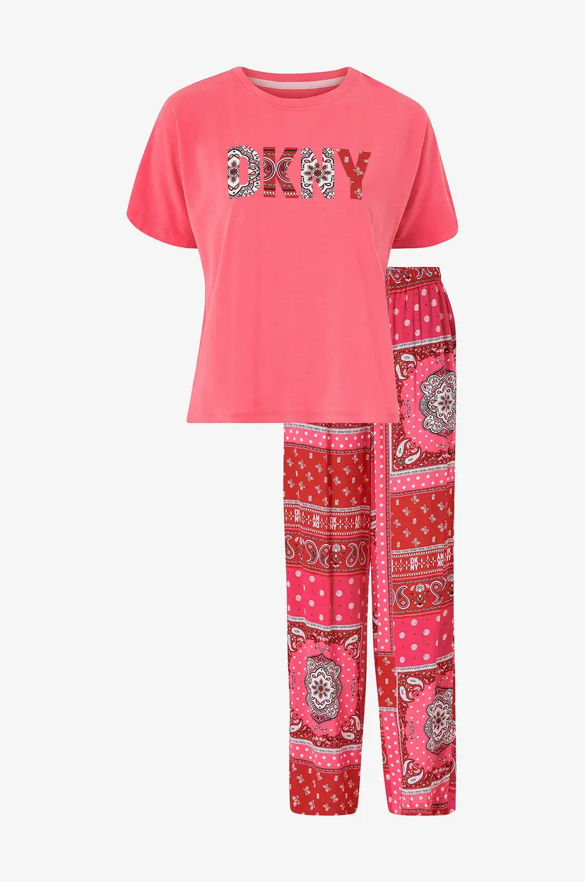 DKNY Pyjamas Right On Hue S/S Top & Pant PJ - Rosa