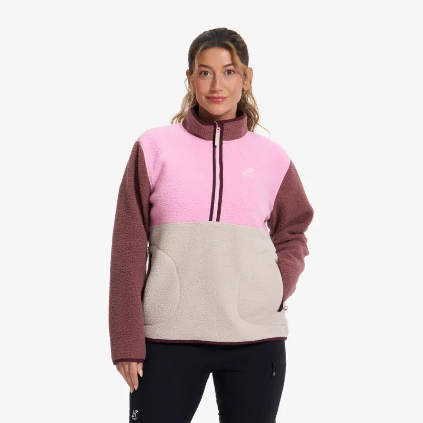 RevolutionRace Canyon Half-zip Pile Fleece Dame Bright Pink/Peyote