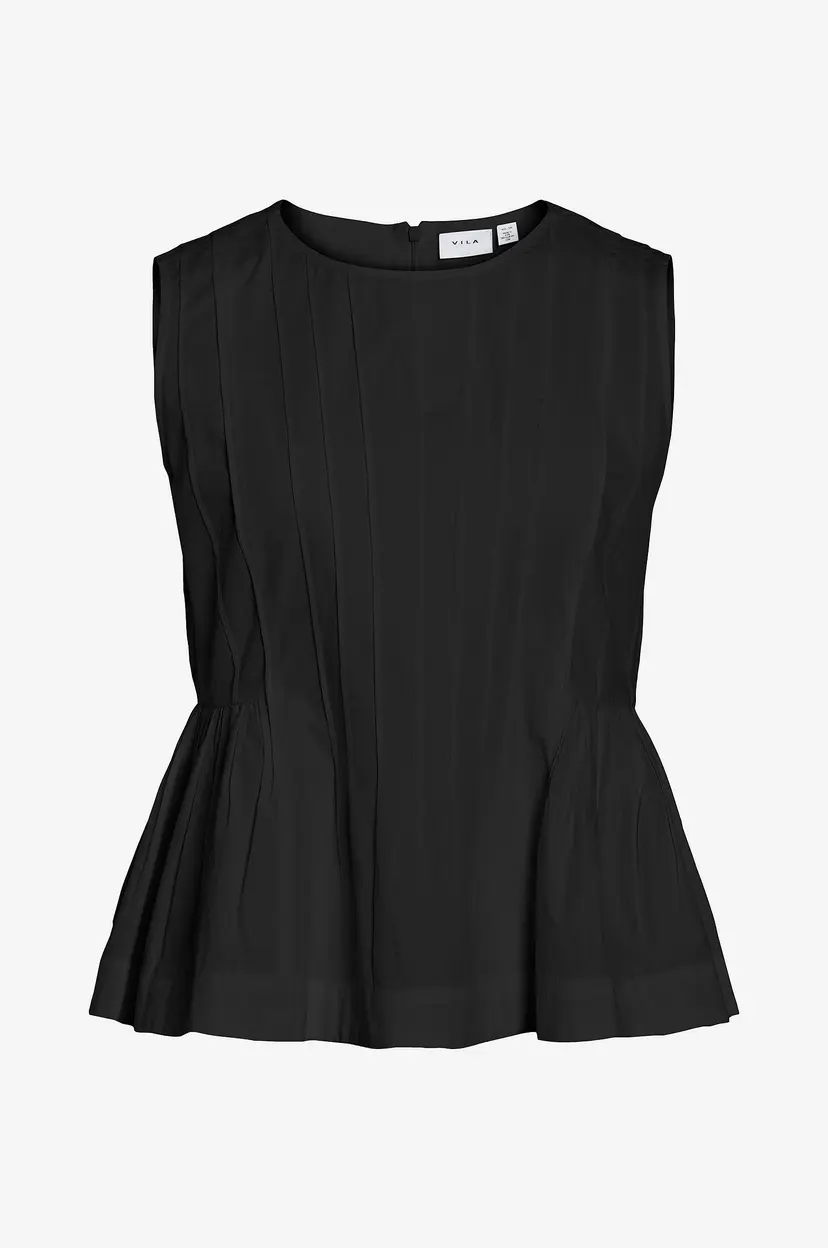 Vila Bluse viJimba O-neck S/L Top - Svart